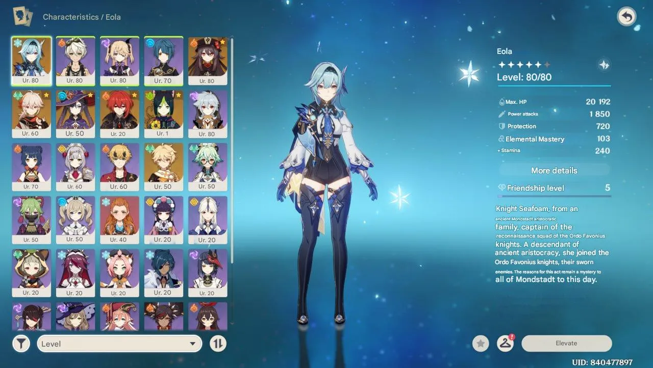 GI1528 Legendary Eula Kazuha Hu Tao + Strong 5 STAR Weapons + HSR High Rank 